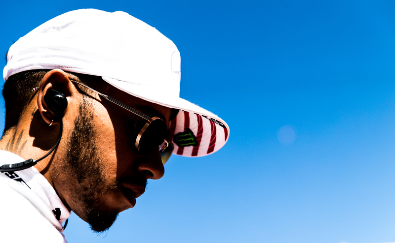 Just before Lewis jumped in the car to win yet another USGP.